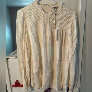 NWT A New Day Beige High Neck Blouse